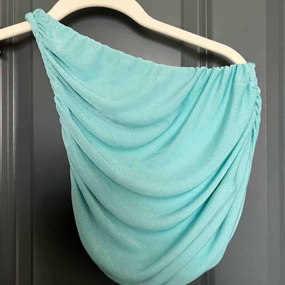 Turquoise One Shoulder Tank